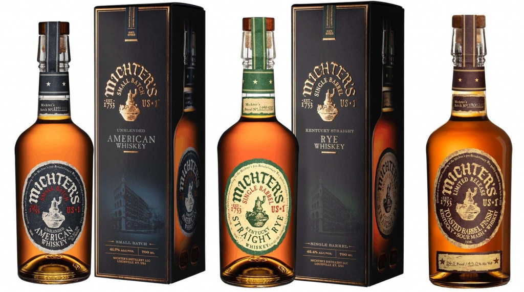 Слева направо: Michter's US №1 American Whiskey; Michter's US*1 Rye Whiskey; Michter's US*1 Toasted Barrel Sour Mash