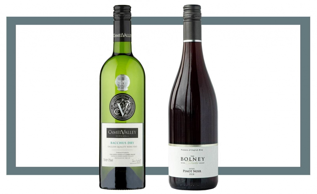 Слева направо: Camel Valley Bacсhus Dry 2018; Bolney Wine Estate Pinot Noir 2018