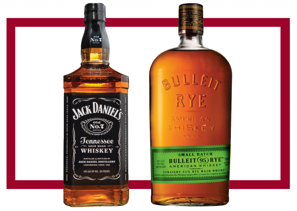 Слева направо: Jack Daniel’s; Bulleit Rye