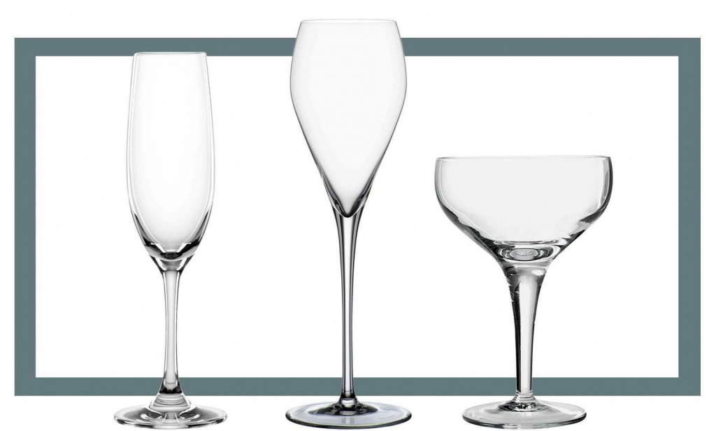 Слева направо: Spiegelau Winelovers Sparkling Wine; Spiegelau Adina Prestige Champagne; «креманка» серии Michelangelo Luigi Bormioli