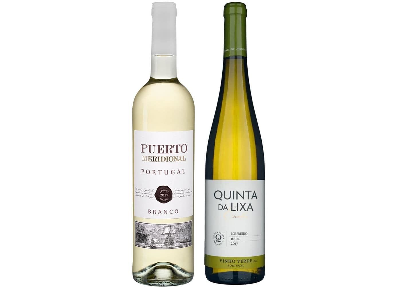 Слева направо: Puerto Meridional Branco Semi-Dry 2017; Quinta da Lixa Loureiro Vinho Verde DOC