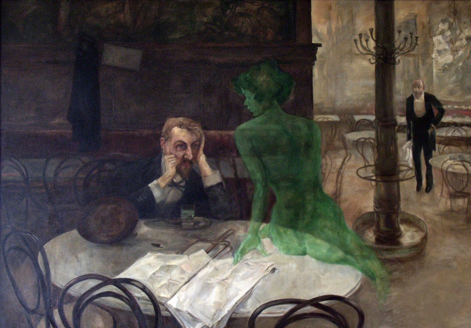 «Пьющий абсент», Виктор Олива, 1901 г.