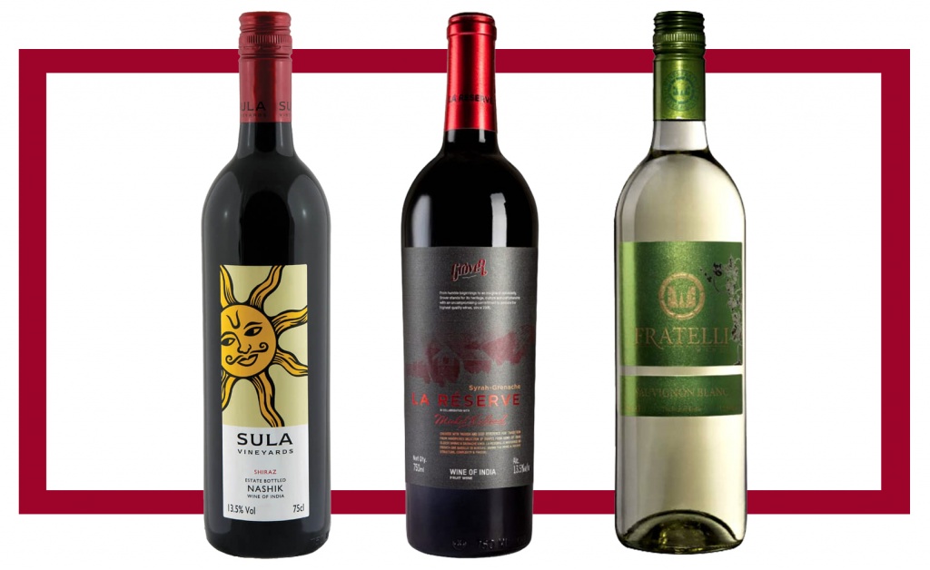 Слева направо: Sula Shiraz 2020; Grover Zampa Syrah-Grenache La Reserve 2021; Fratelli Wines Sauvignon Blanc 2021