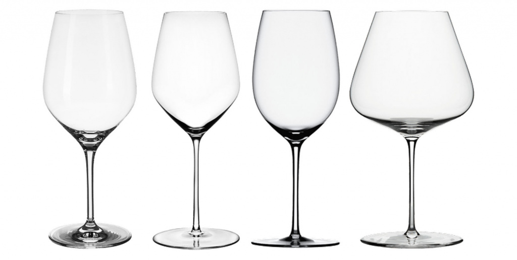 Слева направо: Spiegelau Authentis для вин Бордо; Spiegelau Highline для красного вина; Spiegelau Grand Palais Exquisit для вин Бордо; Zalto для вин Бургундии