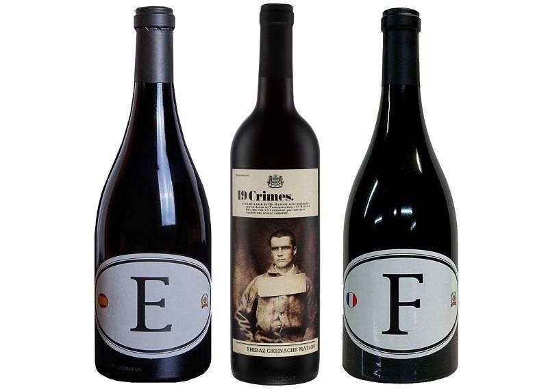 Слева направо: Locations E Spanish Wine Dave Phinney; 19 Crimes GSM; Locations F French Wine Dave Phinney