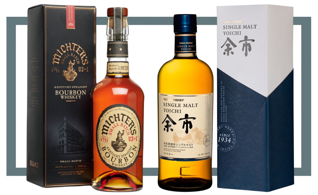 Слева направо: Michter's US*1 Bourbon Whiskey; Nikka Yoichi Single Malt 