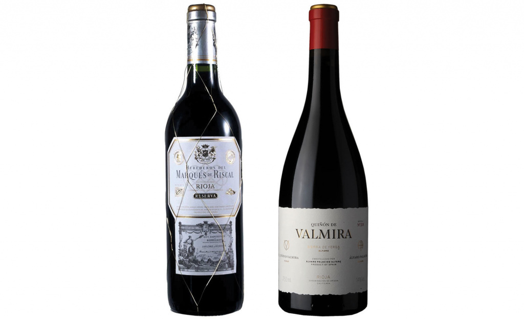 Слева направо: Marques de Riscal Reserva Rioja DOC 2015; Alvaro Palacios Quinon de Valmira Rioja DOC 2015