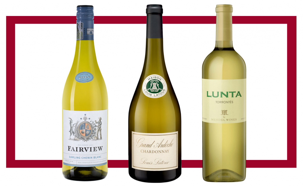 лева направо: Fairview Darling Chenin Blanc; Louis Latour Ardeche Chardonnay; Mendel Lunta Torrontes
