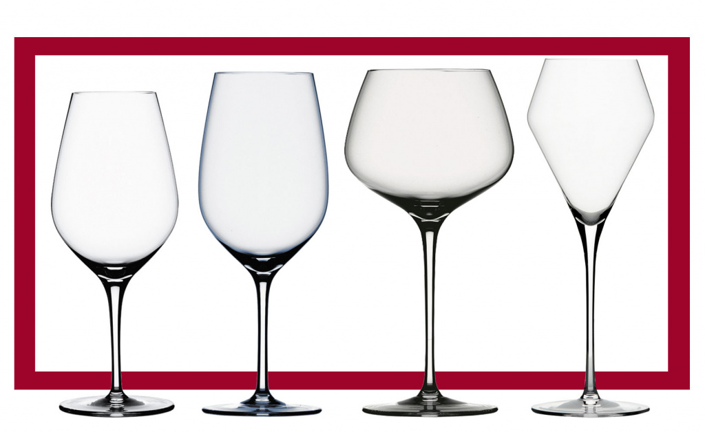 Слева направо: Spiegelau Authentis для вин Бургундии; Spiegelau Grand Palais Exquisit для вин Бордо; Spiegelau Willsberger Anniversary для вин Бургундии; Zalto для десертного вина
