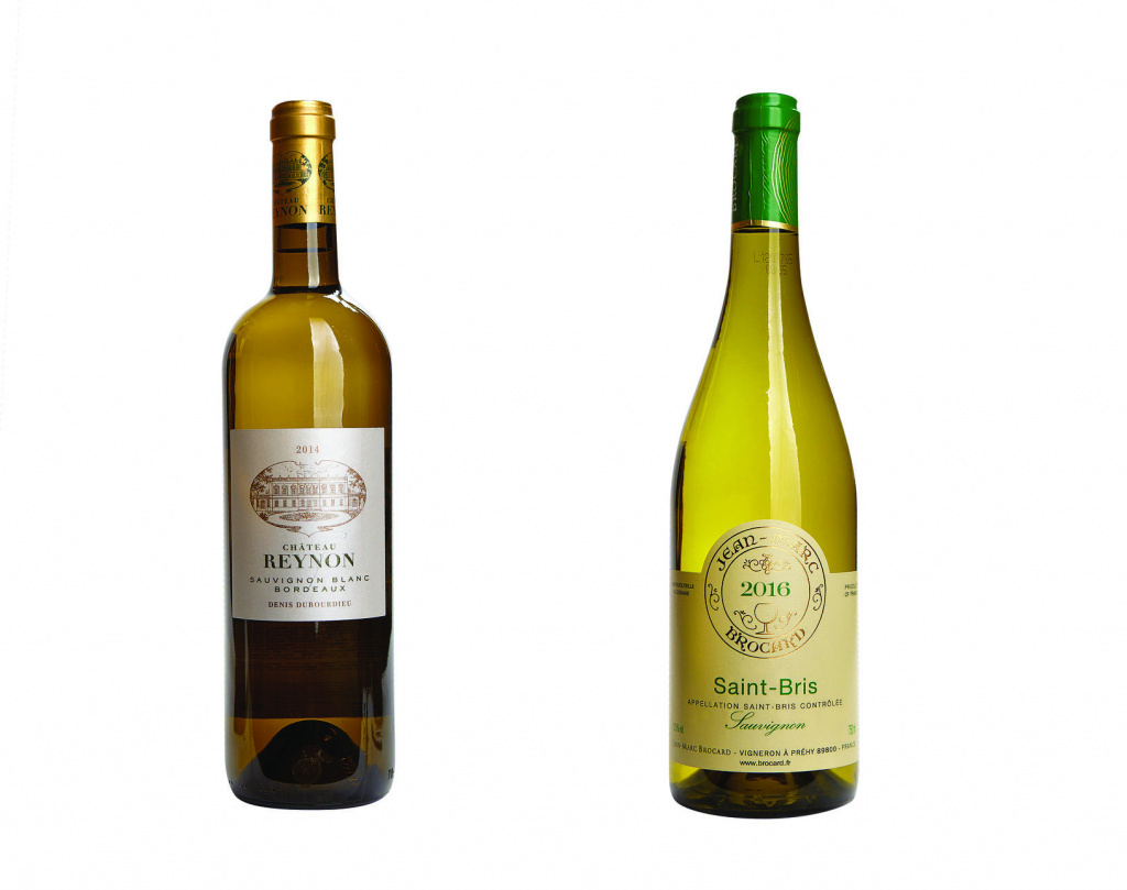 Слева направо: Château Reynon Sauvignon Blanc Bordeaux AOC 2014; Jean Marc Brocard Sauvignon Saint-Bris AOC 2016