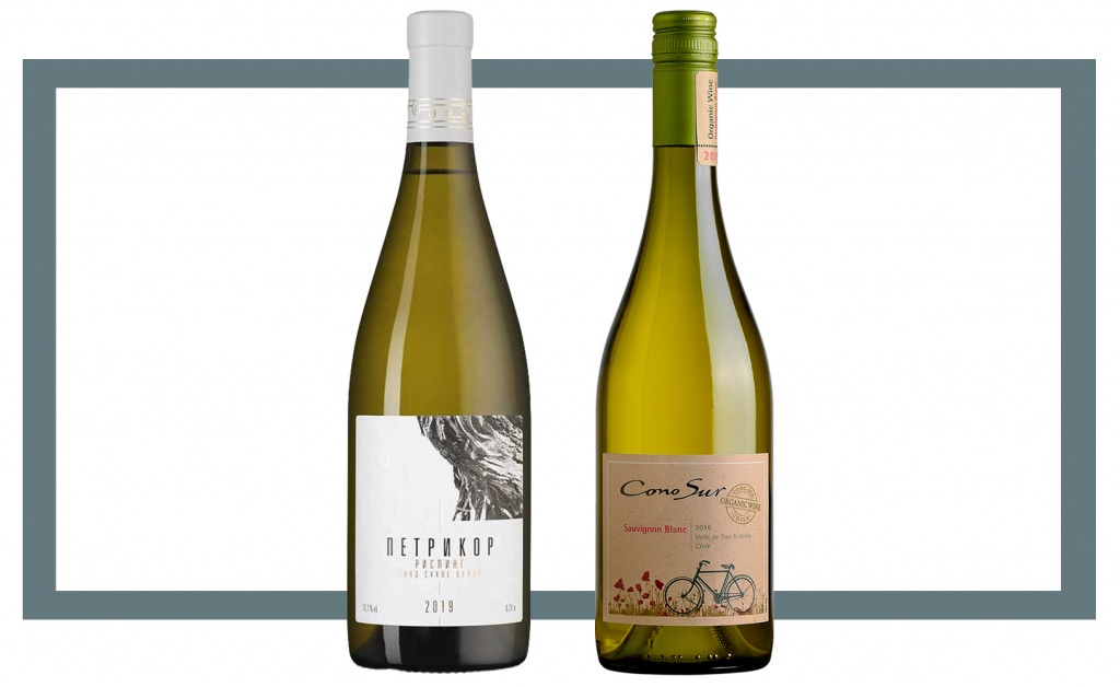 Слева направо: Шумринка Петрикор Рислинг 2019; Cono Sur Organic Sauvignon Blanc 2021