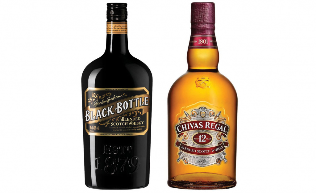 Слева направо: Black Bottle; Chivas Regal 12 y.o.