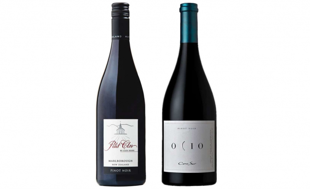 Слева направо: Petit Clos Pinot Noir Clos Henri 2018; Cono Sur Ocio Oinot Noir 2015