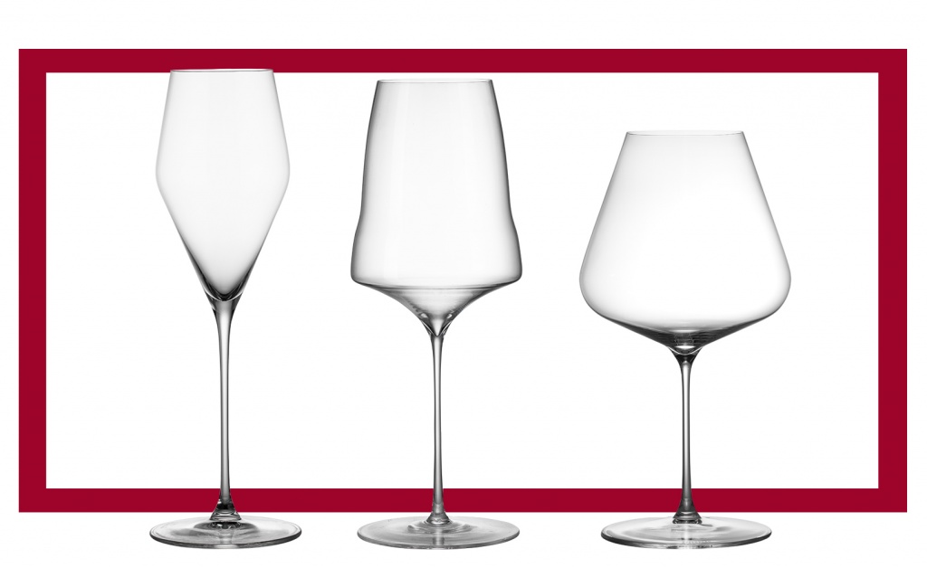 Слева направо: Spiegelau Definition для шампанского; Josephine универсальный бокал; Spiegelau Definition для вин Бургундии